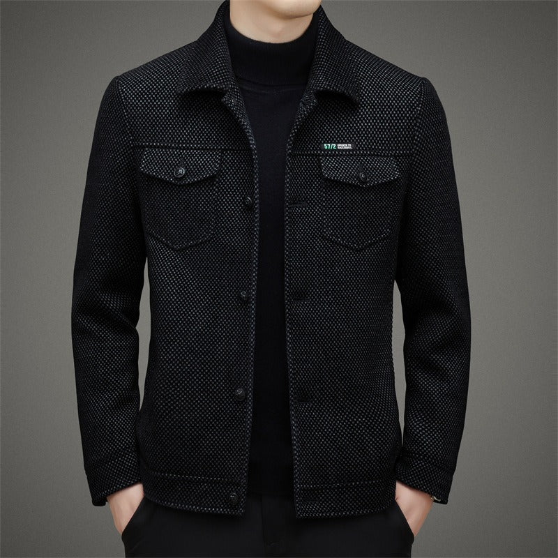 Men's Thickened Polo Collar Jacket
