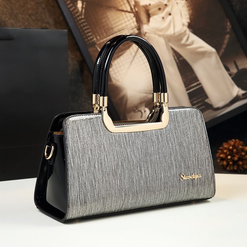 Cowhide Women's Patent Leather Crossbody Handbag