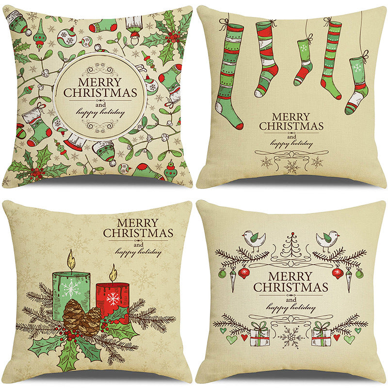 Christmas Pillow Cover Set for Living Room Sofa