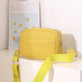 Solid Color Women's Messenger Bag with Wide Strap