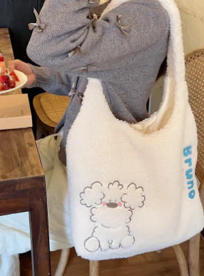 Trendy Large Capacity Fashion Fur Shoulder Tote Bag