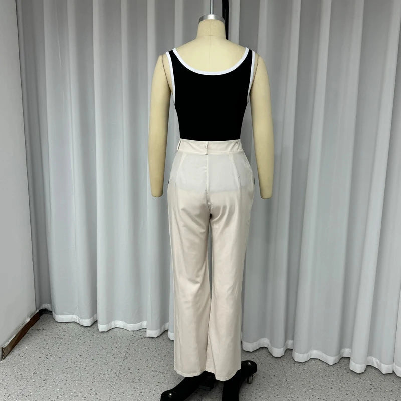 2023 Fashion Color Block Two-Piece Set for Women