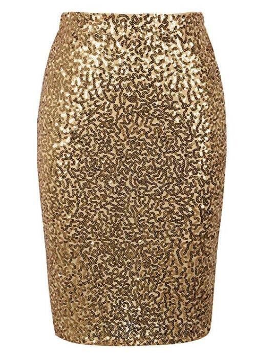 Sequined High Waist Skinny Bling Mini Skirt for Women