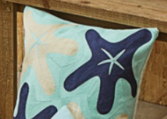 Embroidered Coastal Cushion Cover (One)