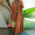 Alora® Classic Elegant Maxi Dress with V-Neck (One Piece)