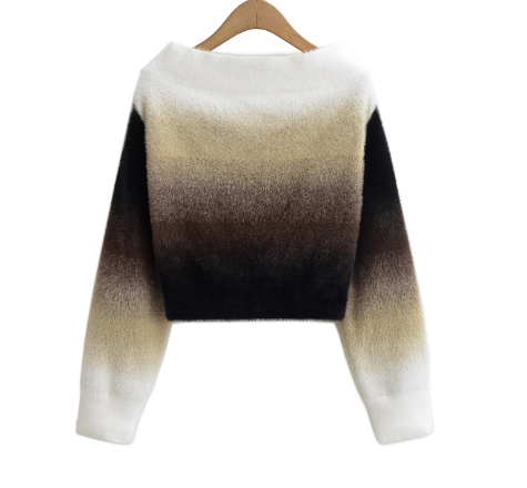 Zinnia Sweater - Gradient Design Long Sleeve Top (One Piece)
