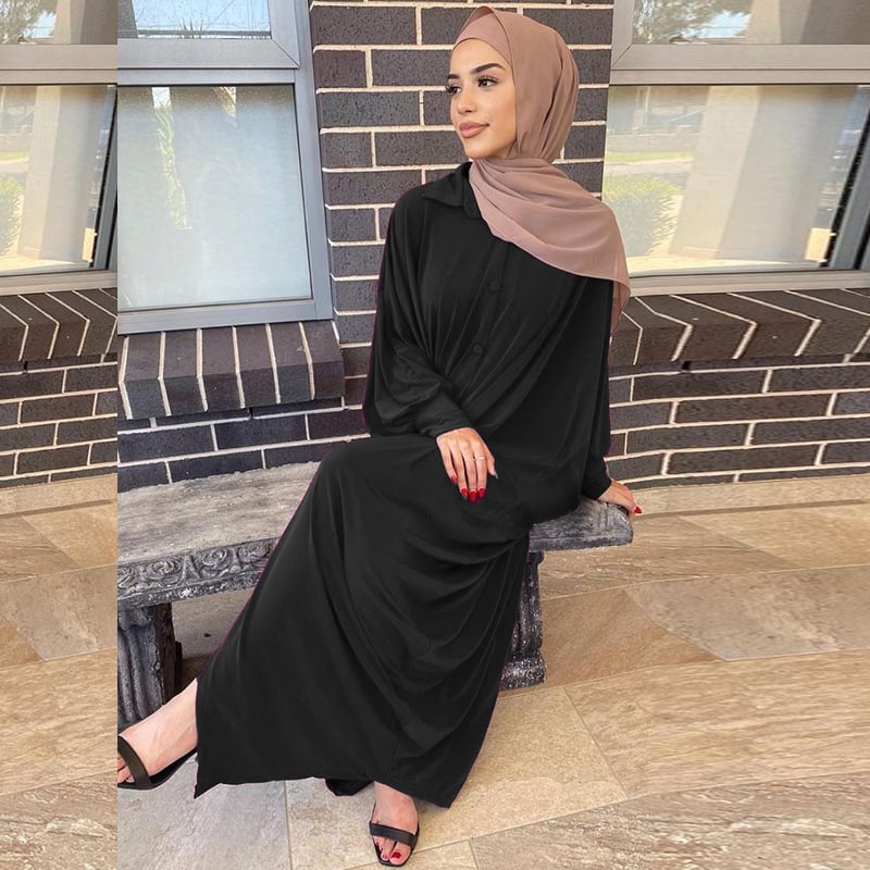 Women's Solid Color Bat Sleeve Robe Cardigan