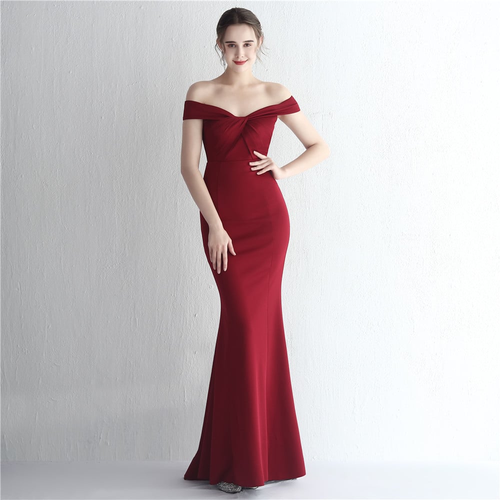 Slim-fit Off-shoulder Long Dress for Women