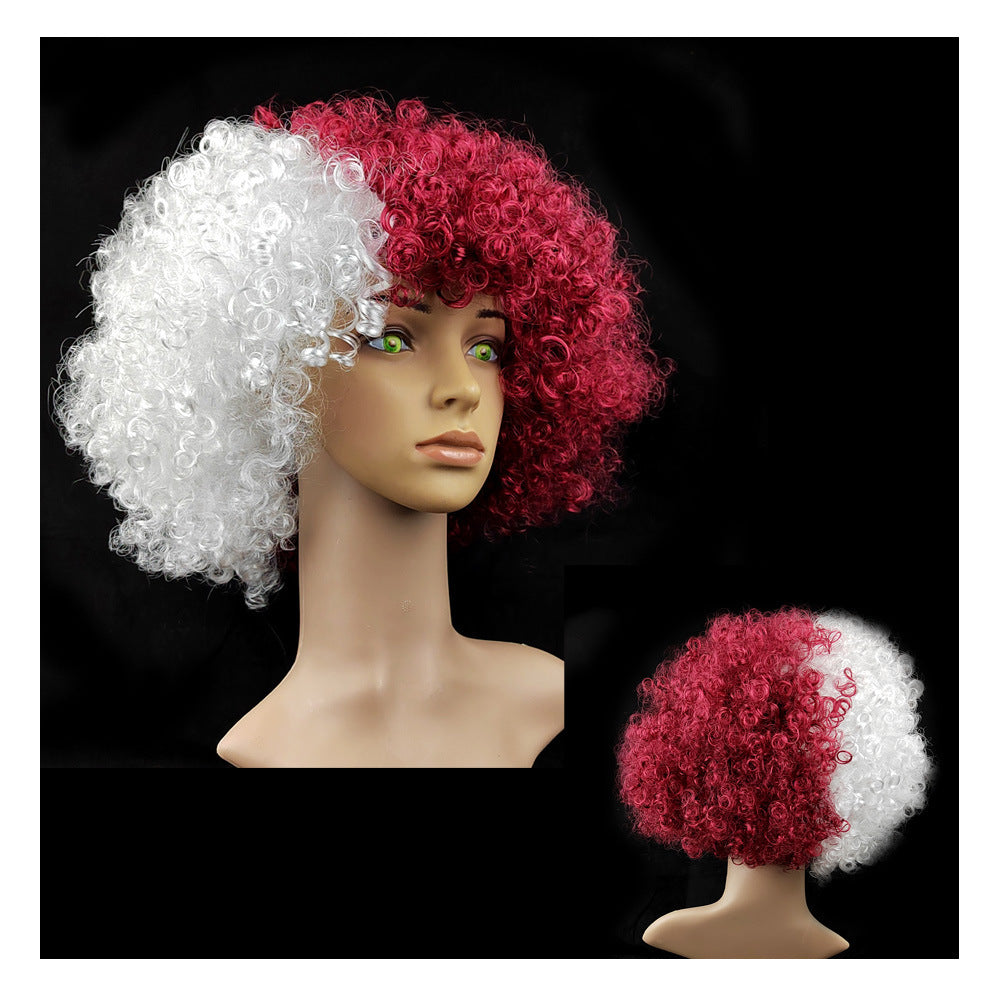European Cup World Cup Flag Color Wig for Parties