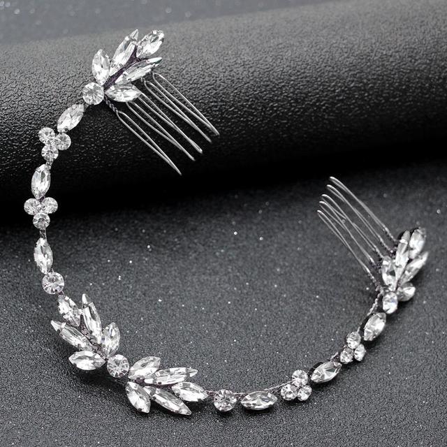 Silver Wired Crystal Rhinestone Wedding Hair Comb