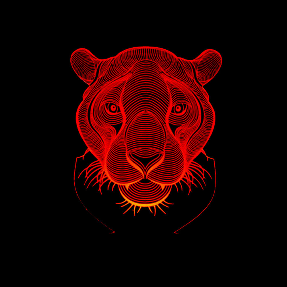 3D Touch Control Lion Head Night Light Lamp