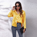 Elegant Loose Long Sleeve Satin Silk Women's Shirt