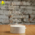 Nordic Creative Gift LED Cute Cat 3D Beech Table Lamp