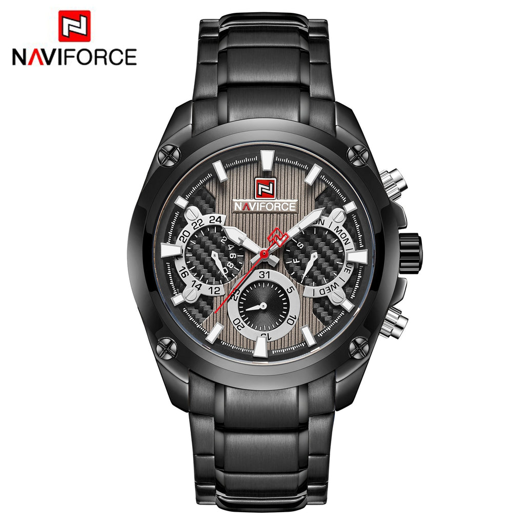 NAVIFORCE Men's Steel Band Watch for Sports & Business