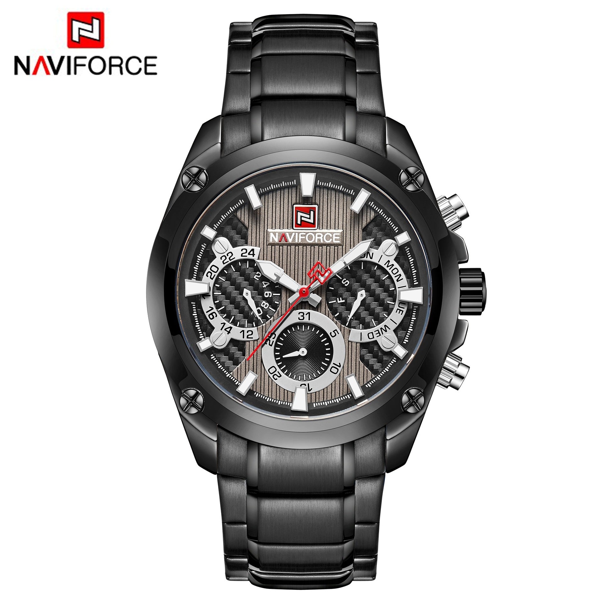 NAVIFORCE Men's Steel Band Watch for Sports & Business