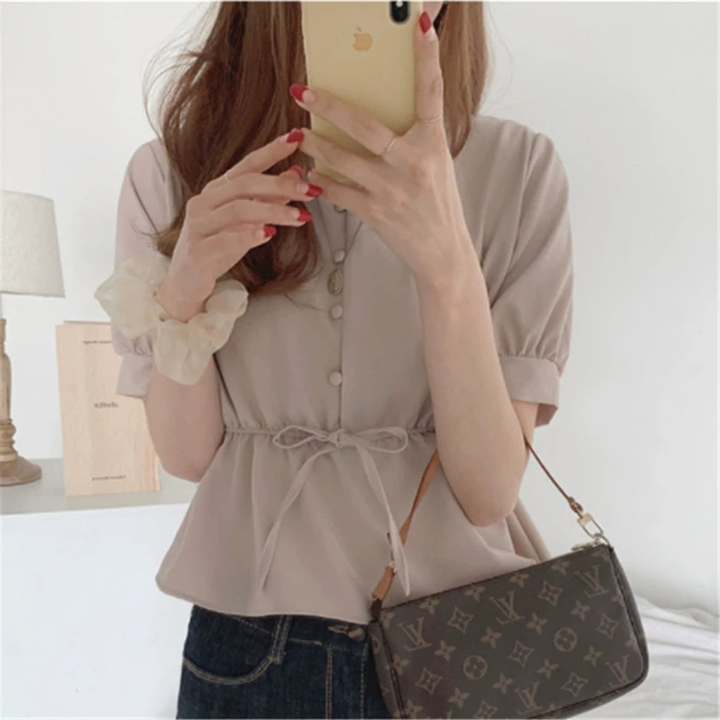 Chic Summer Button Blouse for Women