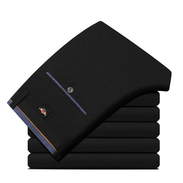 Men's Elastic Band Straight Casual Business Pants