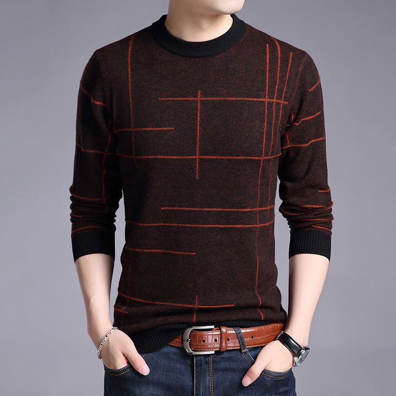 Men's Thin Knit Long Sleeve Pullover Sweater 2023