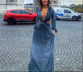 European American Autumn Long-sleeved Gradient Dress
