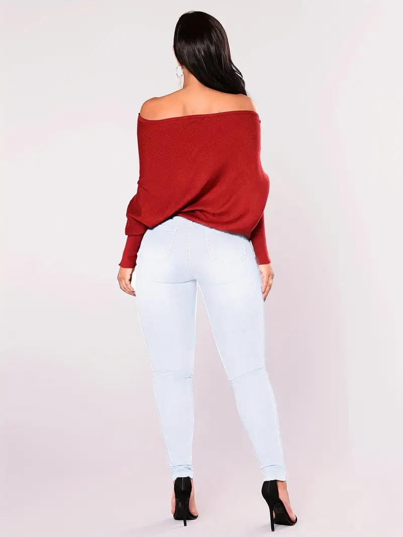 High-Rise Stretchy Blue Jeans for Everyday Comfort