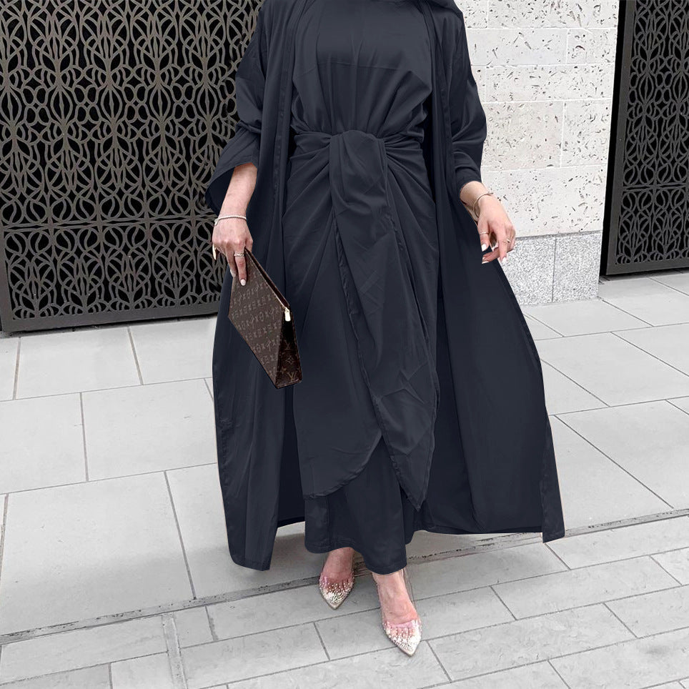 Three-Piece Satin Gown Dress for Women