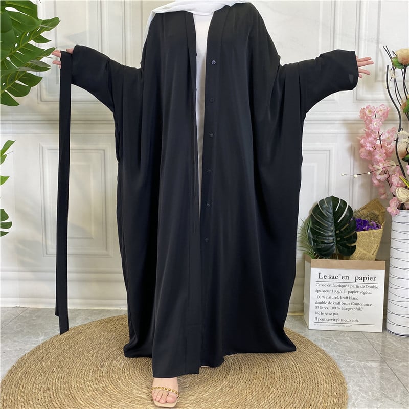 Lace Up Button Up Cardigan Robe in Pure Color