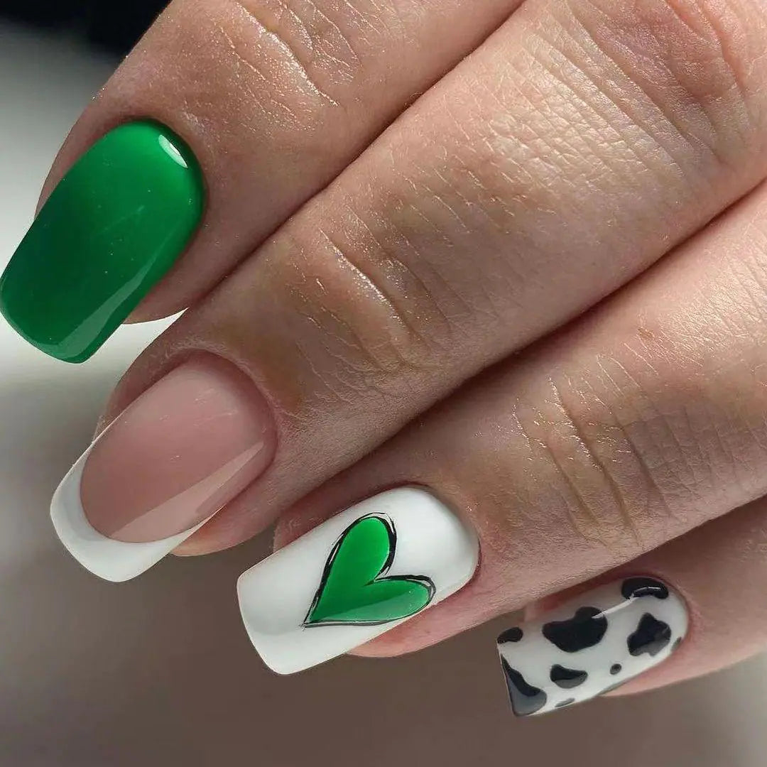 Valentine's Day Press-On Nail Set with Heart Designs