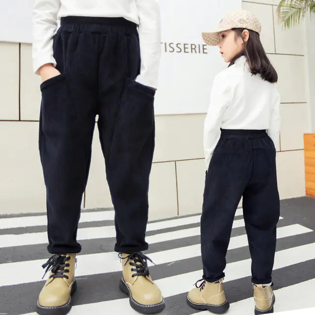 Children's Thick Velvet Corduroy Sports Pants