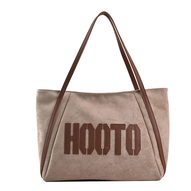 Frosted Trendy Large-Capacity Letter Tote Bag