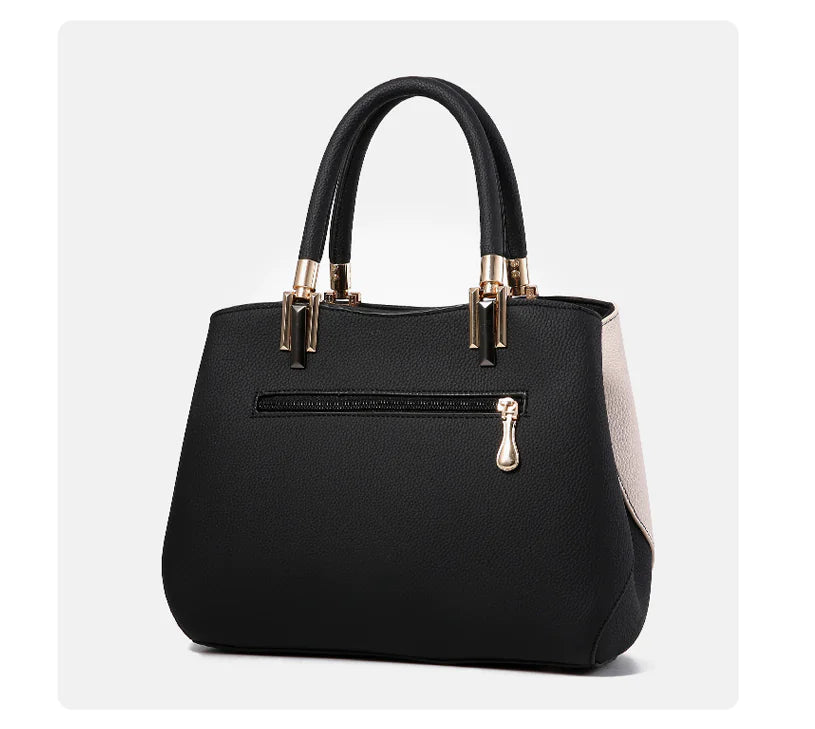 Women's Color Block Shoulder Bag - Stylish Casual Tote