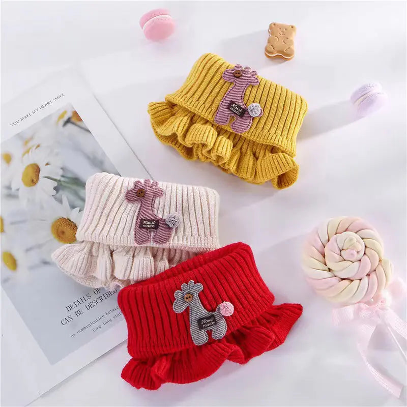 Cartoon Knit Scarf for Kids - Autumn and Winter