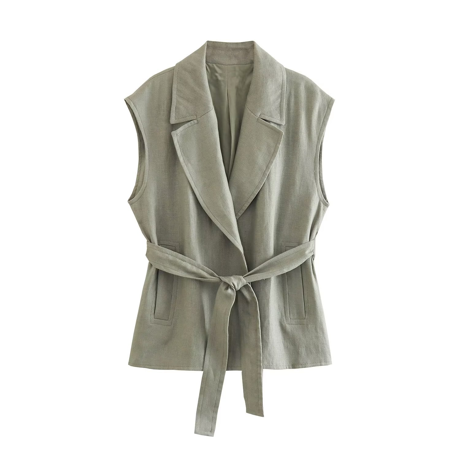 Casual Summer Set with Belted Linen Top (One Set)