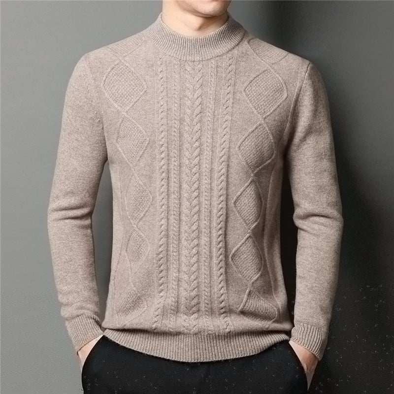 Solid Color Business Casual Men's Thick Sweater