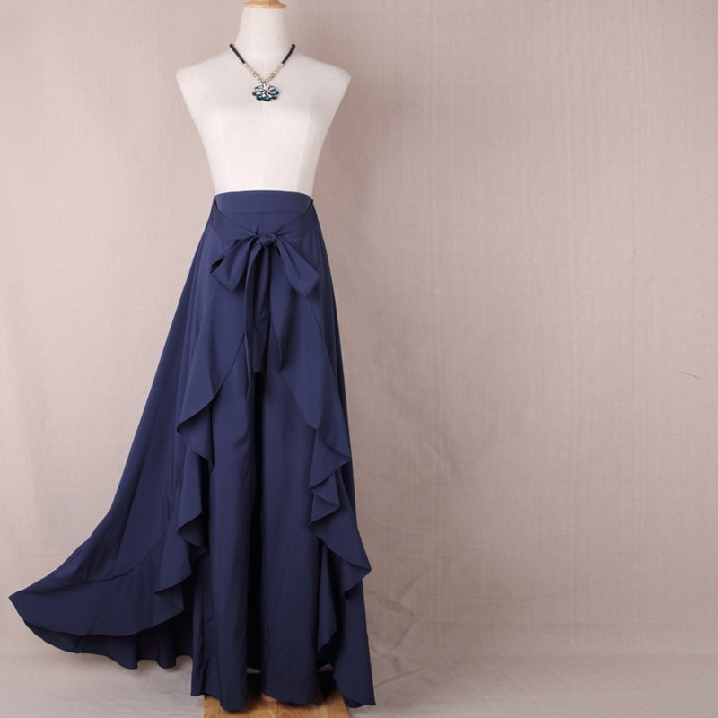 High Waist Irregular Lotus Leaf Culottes (European Style)