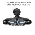 Four-lens HD Surveillance Dash Cam with Rearview