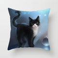 Cartoon Cat Peach Skin Fabric Throw Pillowcase
