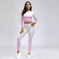 Dyed Sports Dry-Fit Top with Seamless Yoga Pants Set