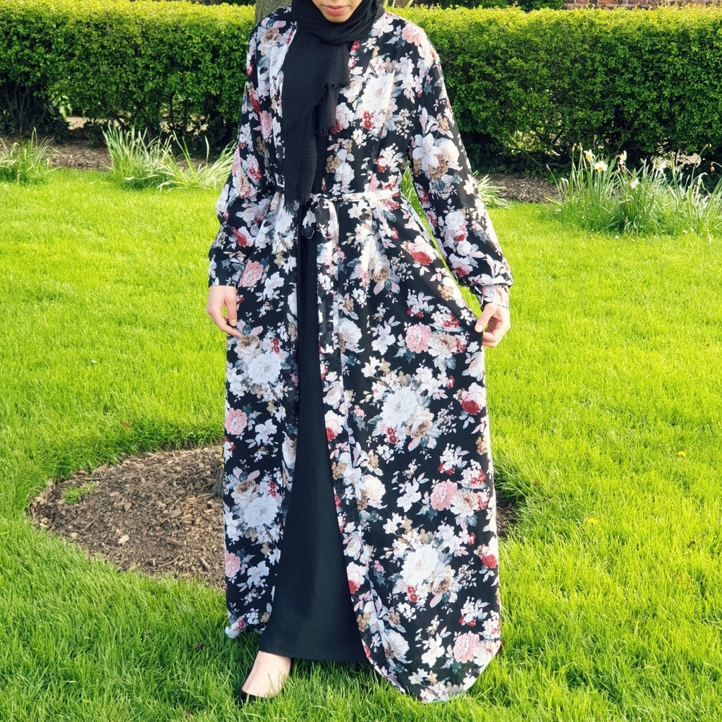 Chiffon Long Sleeved Cardigan Robe (Loose Fit)