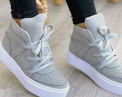 Lace-Up White Breathable Casual Shoes