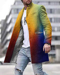 Men's Woolen Stand Collar Medium Long Casual Coat