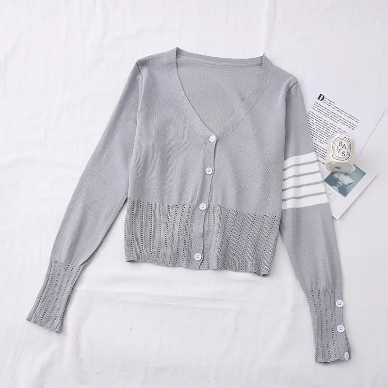 2020 Autumn Fashion V-Neck Button Long Sleeve Cardigan