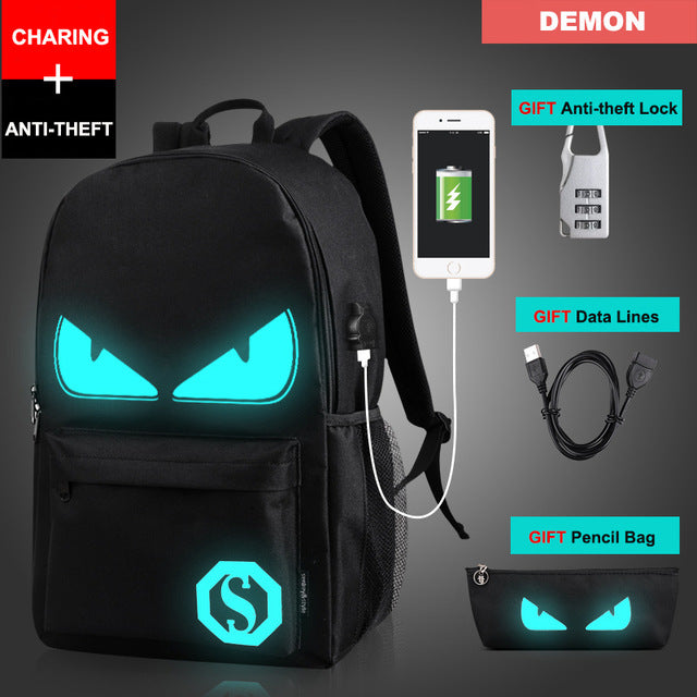 Glow-in-the-Dark Computer Backpack - Music Kid Style