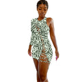 Women's Multi-National Coin Print Nightclub Dress