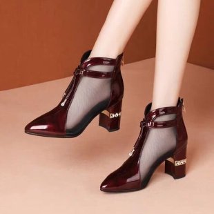 Stylish Women's Patent Mesh Ankle Boots and Sandals