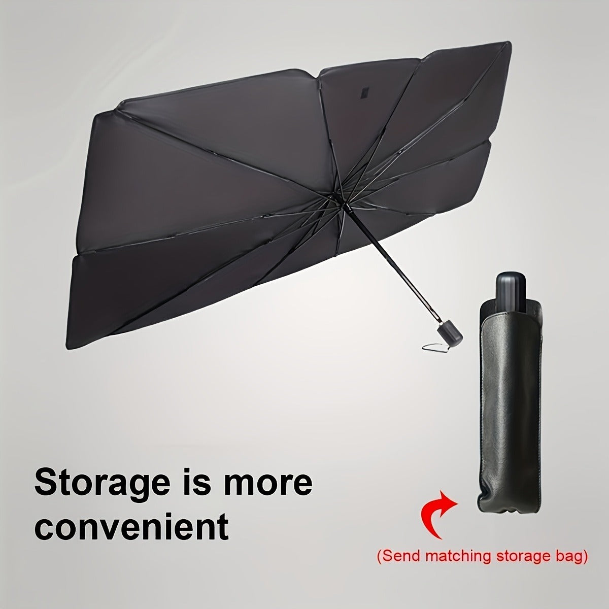 UPF50+ Compact Roll-Up Sunshade for Front Window