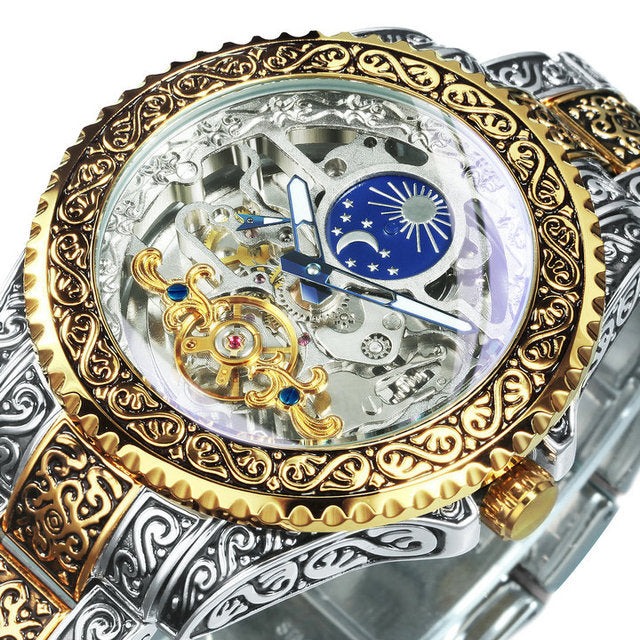 Vintage Hollow Carved Automatic Mechanical Watch