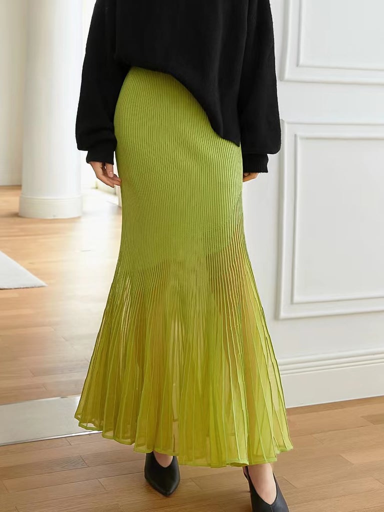 Women's Niche Layered Hip Mermaid Skirt, Sheer Design