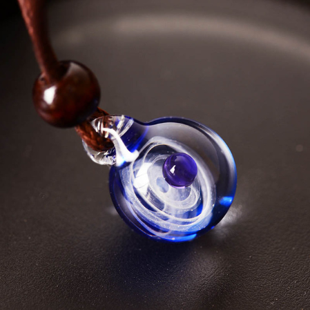 Creative Glass Pendant Necklace with Nebula Elements