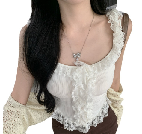 Vintage French Court Style Lace Splicing Undershirt