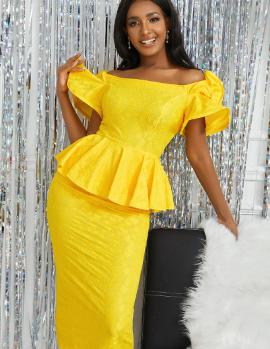 One-Shoulder Ruffle Dress in Celebrity Style